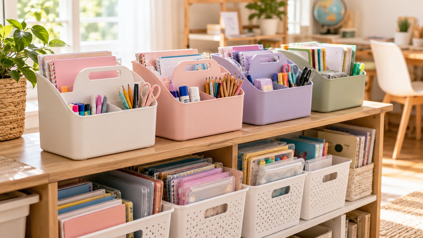 Build a Grab-and-Go System - Homeschool Storage Ideas for Small Homes: Organize Books, Supplies and Projects